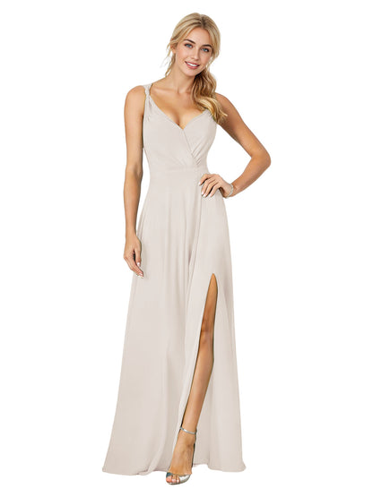Sweetheart Chiffon Bridesmaid Dress with Spaghetti Straps and Slit