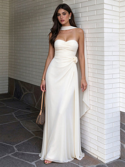 Strapless Ruched Chiffon Bridesmaid Dress