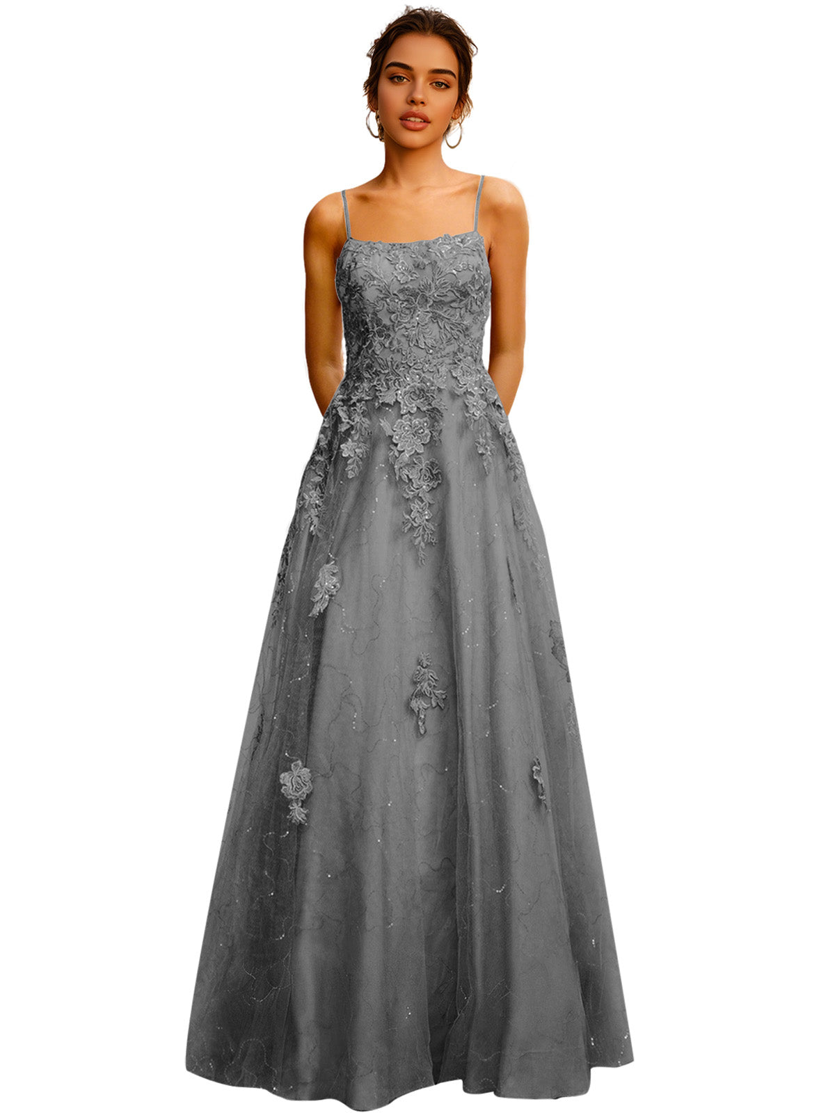 Strapless Lace Ball Gown Prom Dress with Corset Bodice and Full Dress
