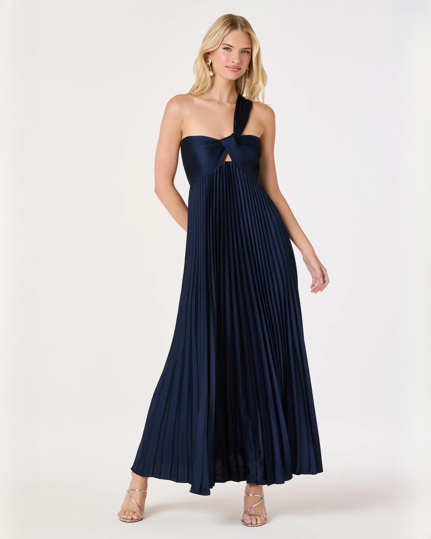 Romantic Wedding Ceremony One-Shoulder Chiffon A-Line Maxi Bridesmaid Dress