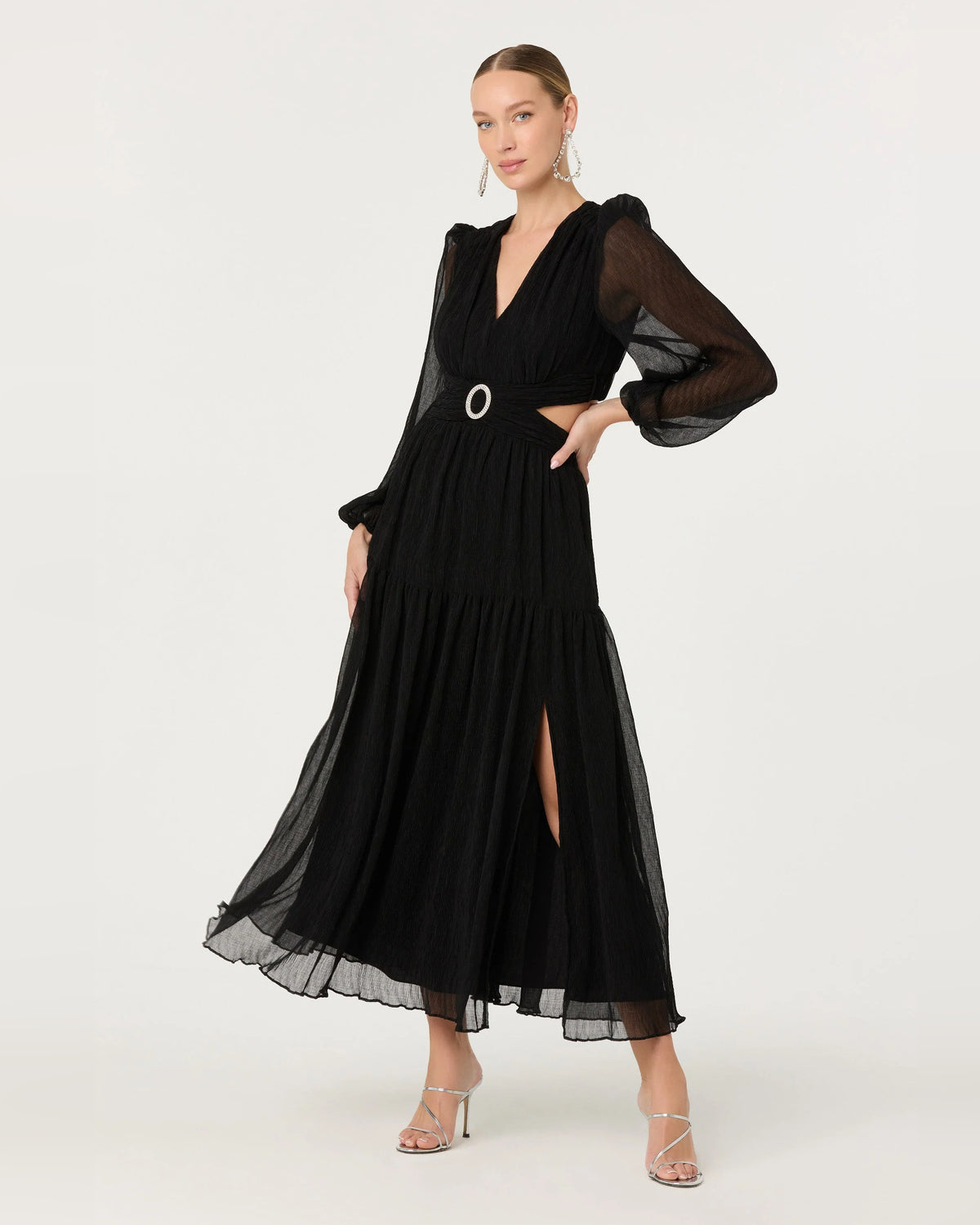 Cutout V-Neck A-Line Maxi Formal Dress for Milestone Birthday