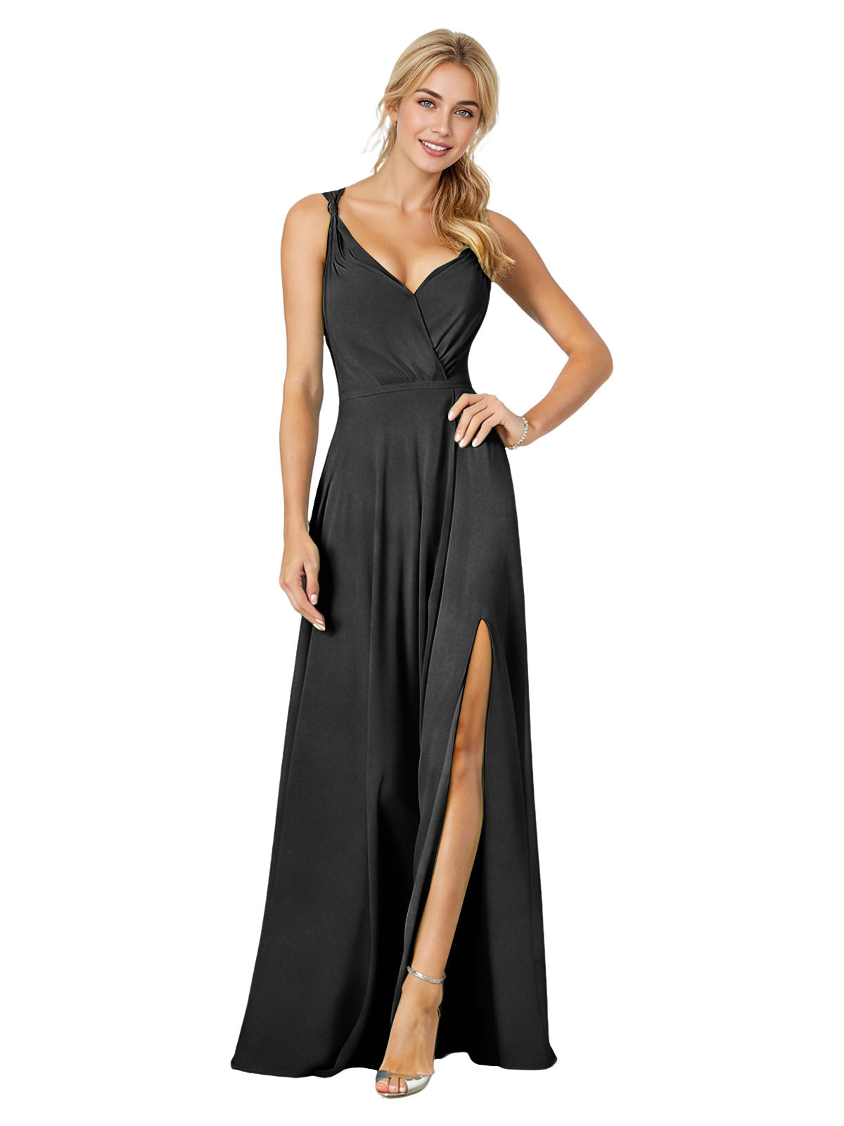 Sweetheart Chiffon Bridesmaid Dress with Spaghetti Straps and Slit