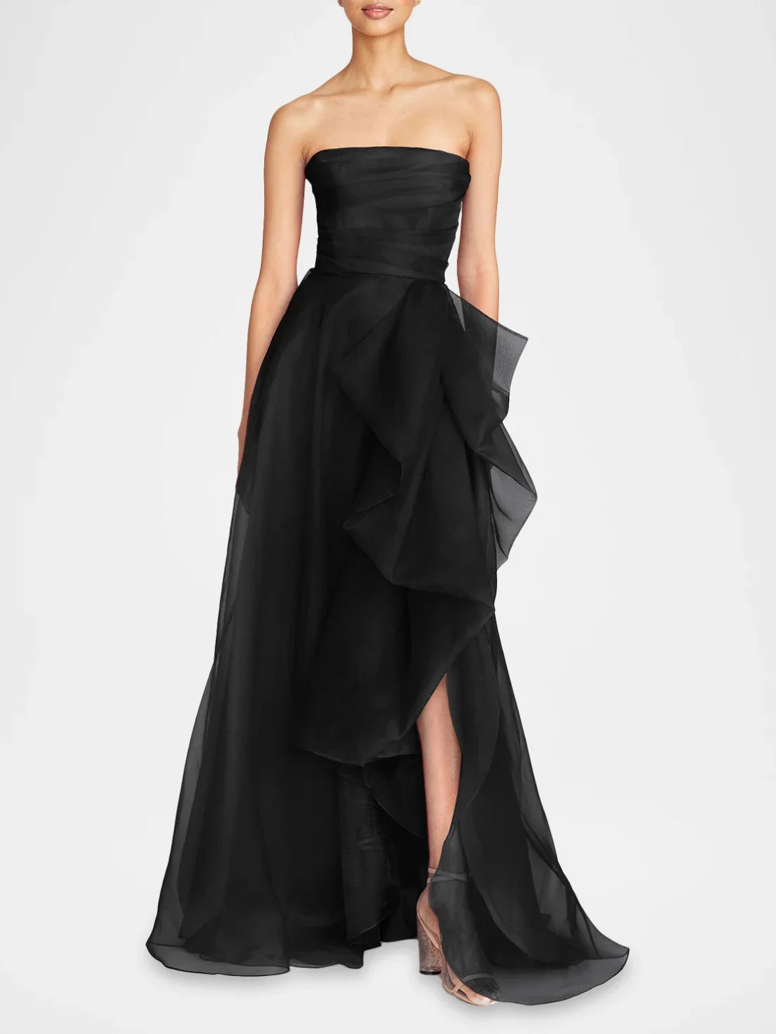 Strapless Ruffles A-Line Floor-Length Formal Dress