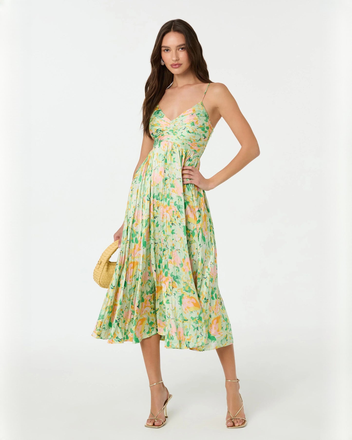 Elegant Wedding Reception Sleeveless Chiffon A-Line Midi Bridesmaid Dress