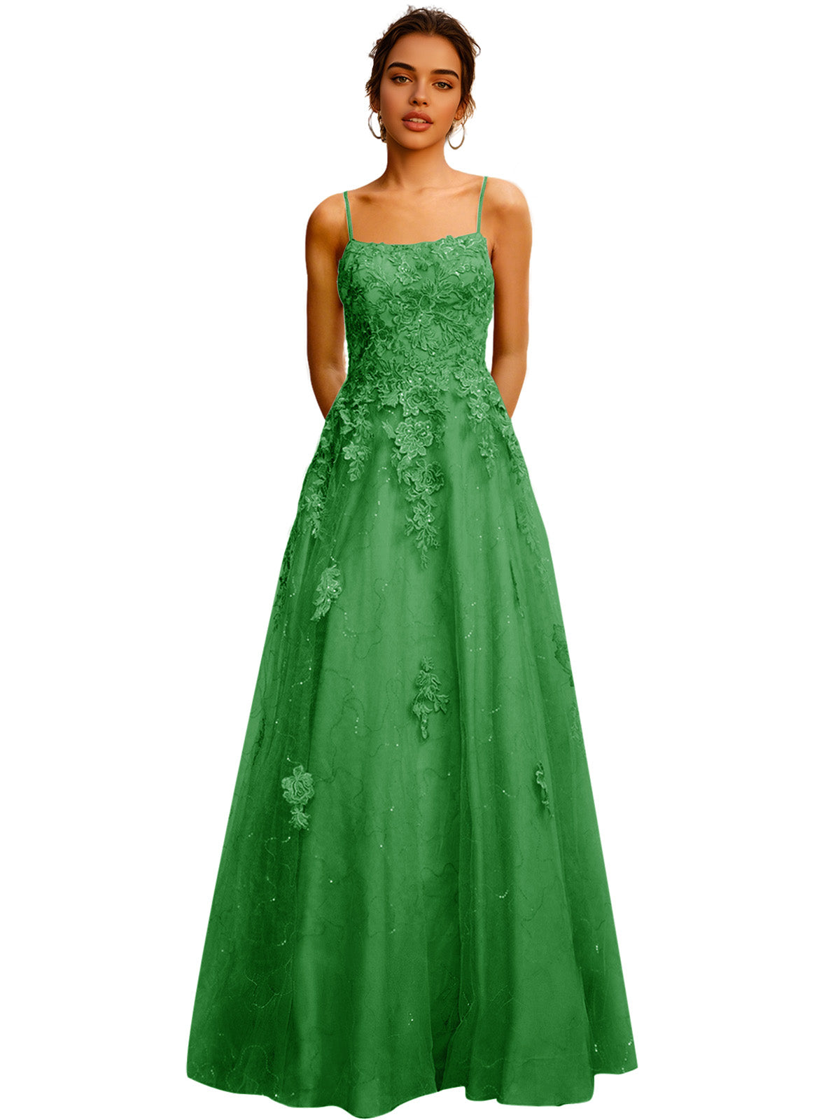 Strapless Lace Ball Gown Prom Dress with Corset Bodice and Full Dress