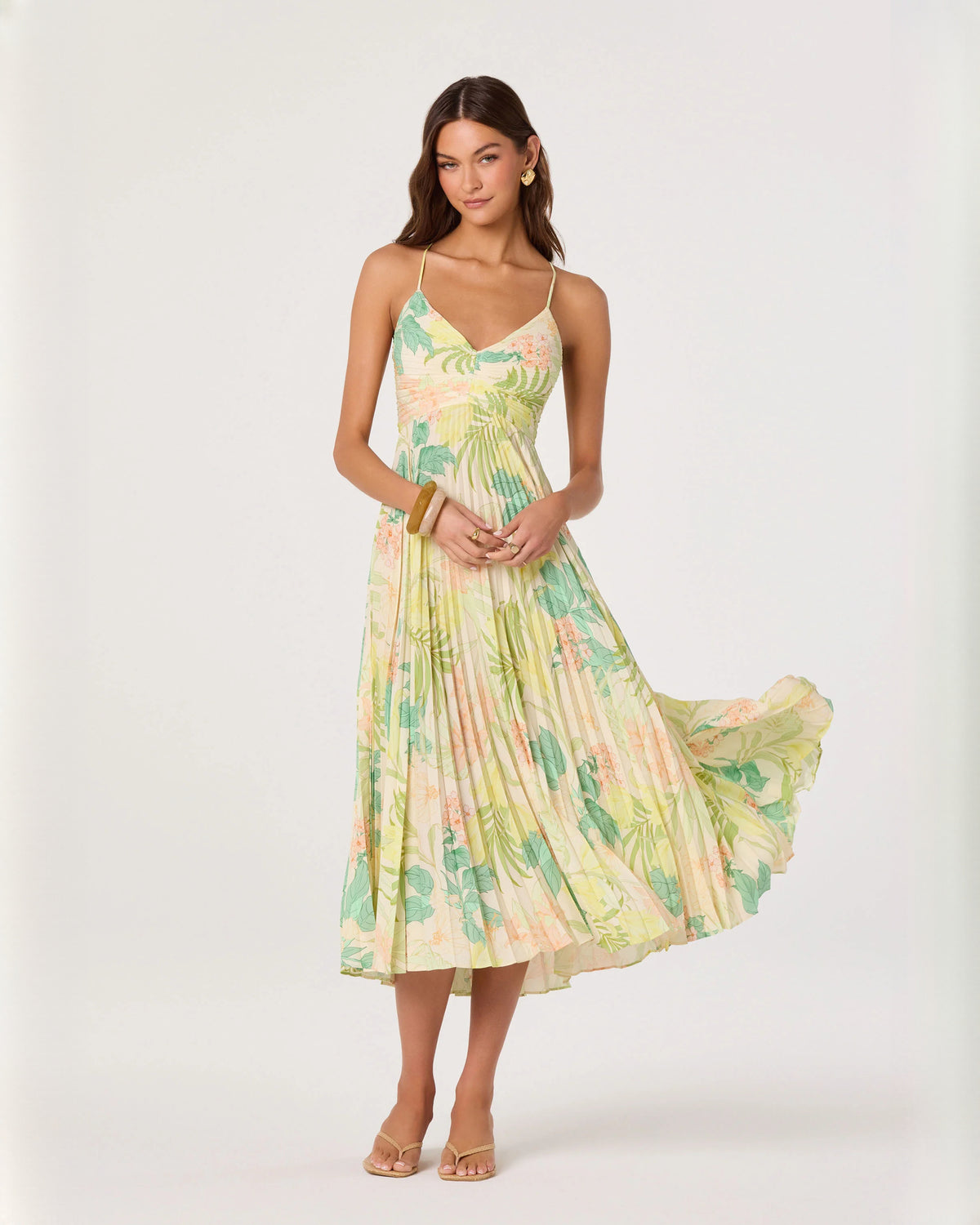 Elegant Wedding Party Sleeveless Chiffon A-Line Midi Bridesmaid Dress