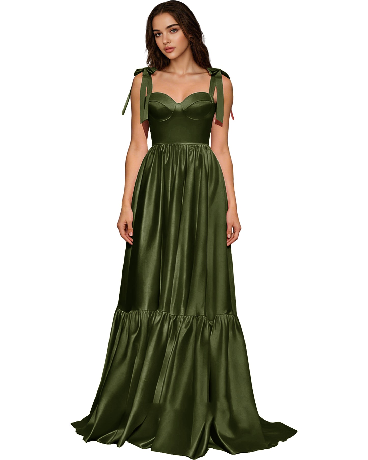 Strapless Black Tulle Ball Gown with Bow Straps and Corset Bodice