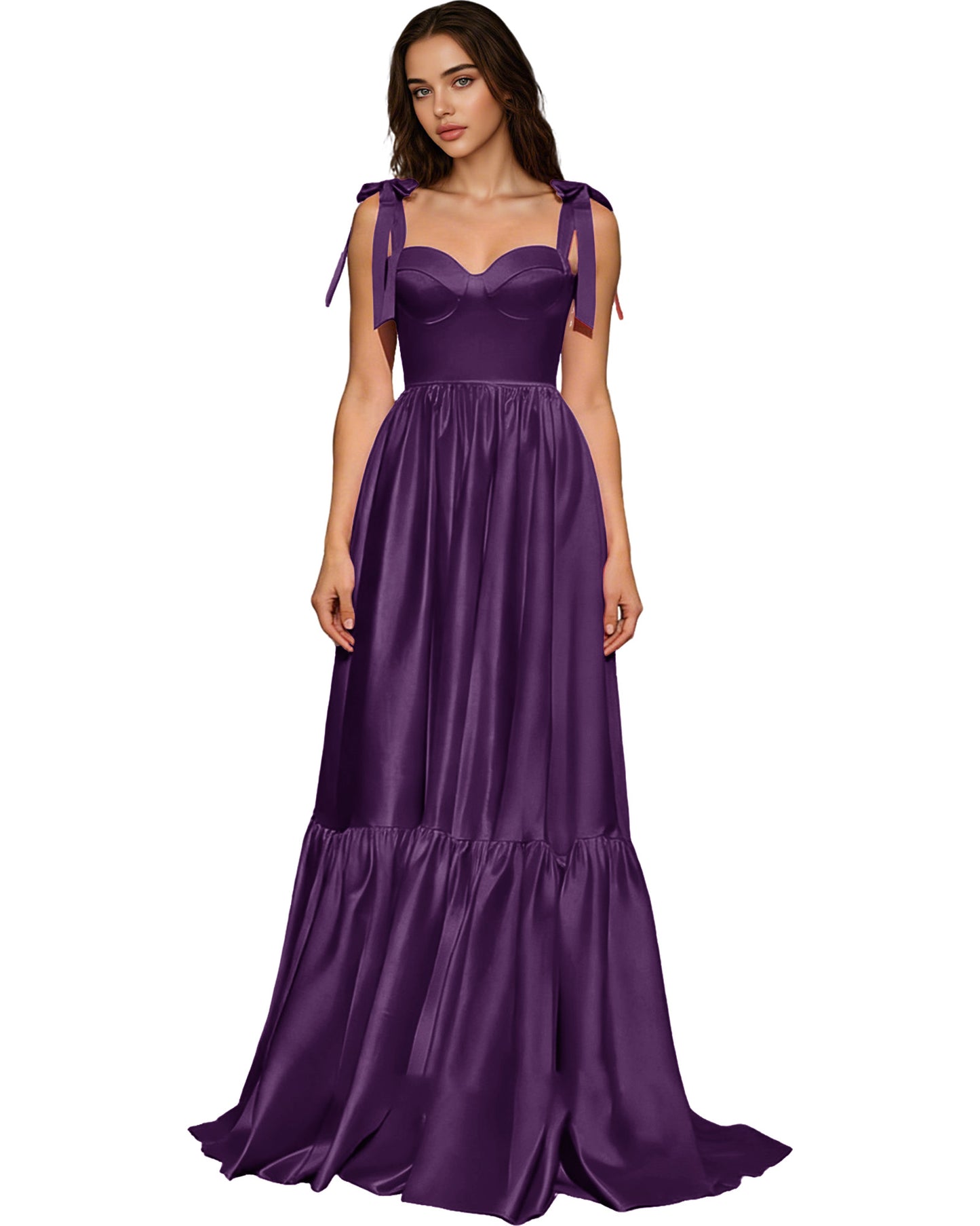 Strapless Black Tulle Ball Gown with Bow Straps and Corset Bodice