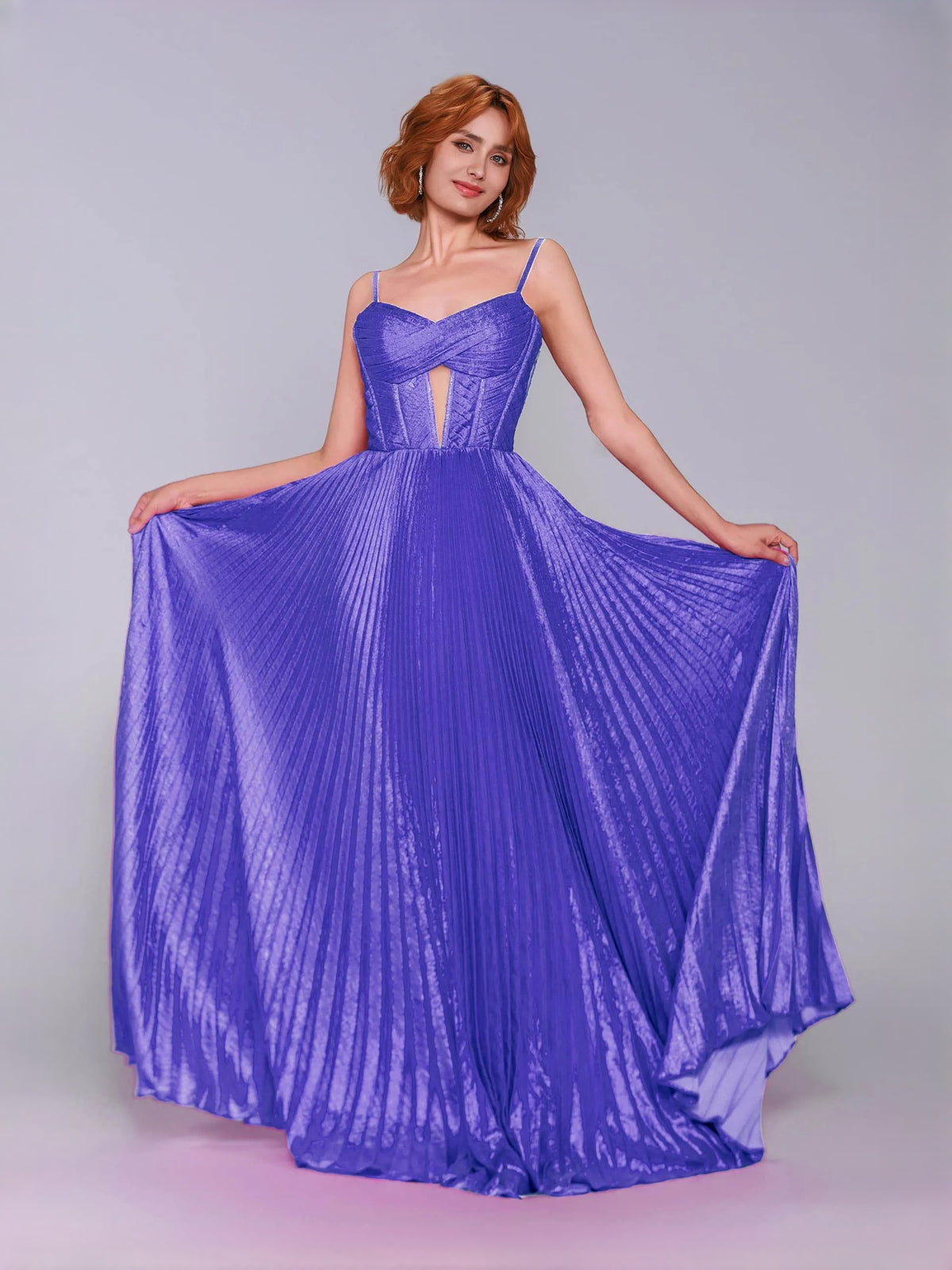 Ruched Pleated Sweetheart A-Line Floor-Length Satin Prom Dress for Winter Formal