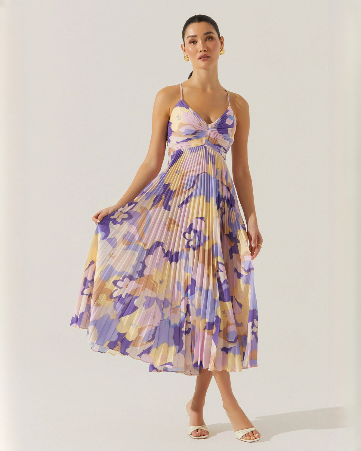 Elegant Wedding Party Sleeveless Chiffon A-Line Midi Bridesmaid Dress