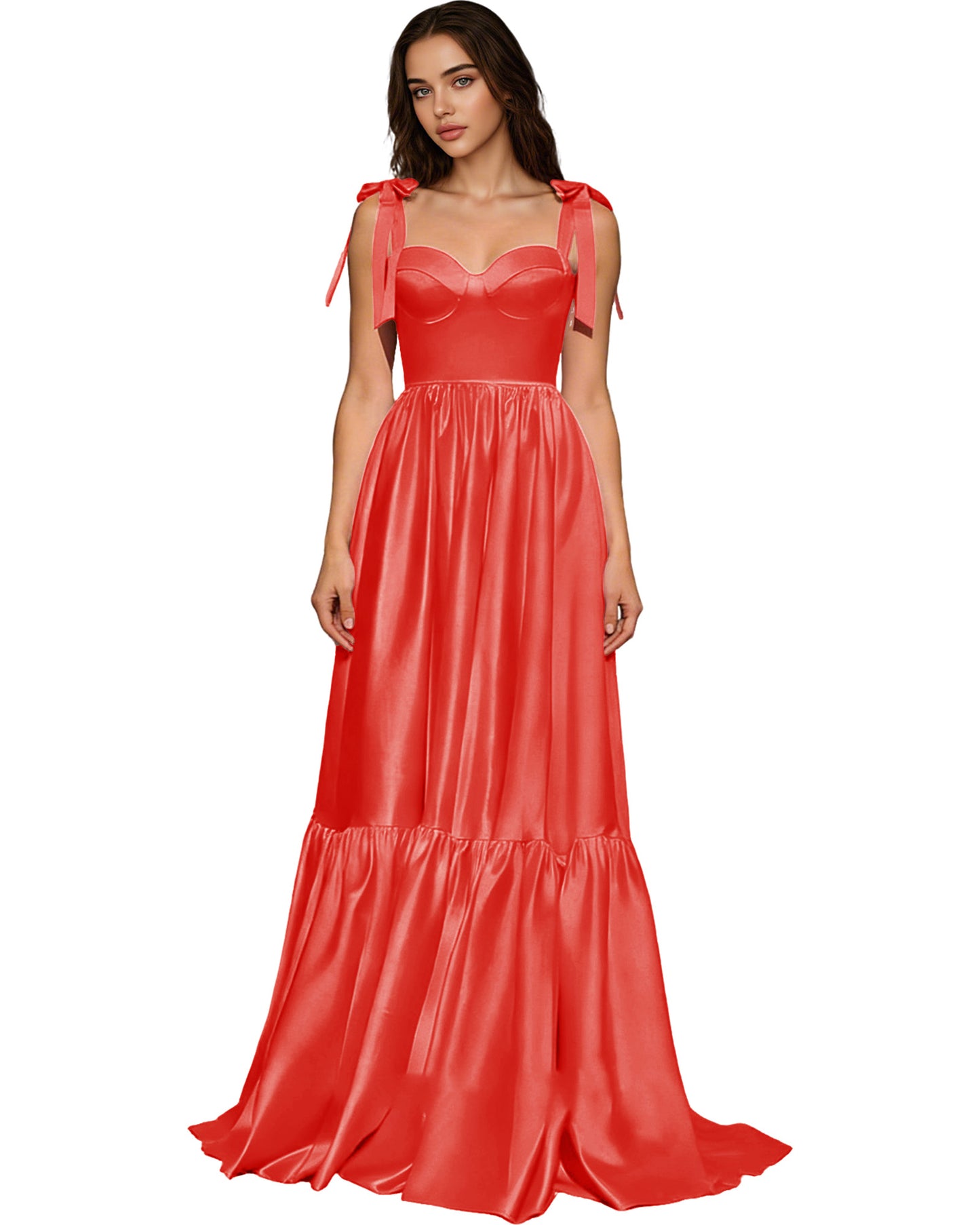 Strapless Black Tulle Ball Gown with Bow Straps and Corset Bodice