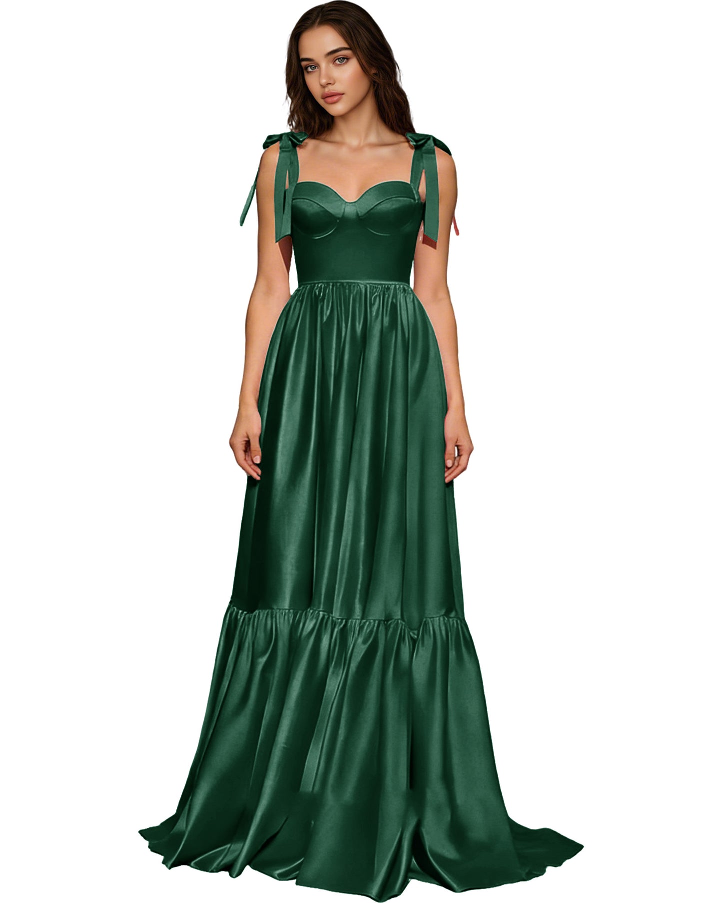 Strapless Black Tulle Ball Gown with Bow Straps and Corset Bodice