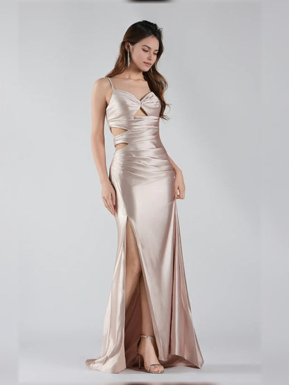Sweetheart Spaghetti Strap Ruching Floor-Length Mermaid Formal Dress