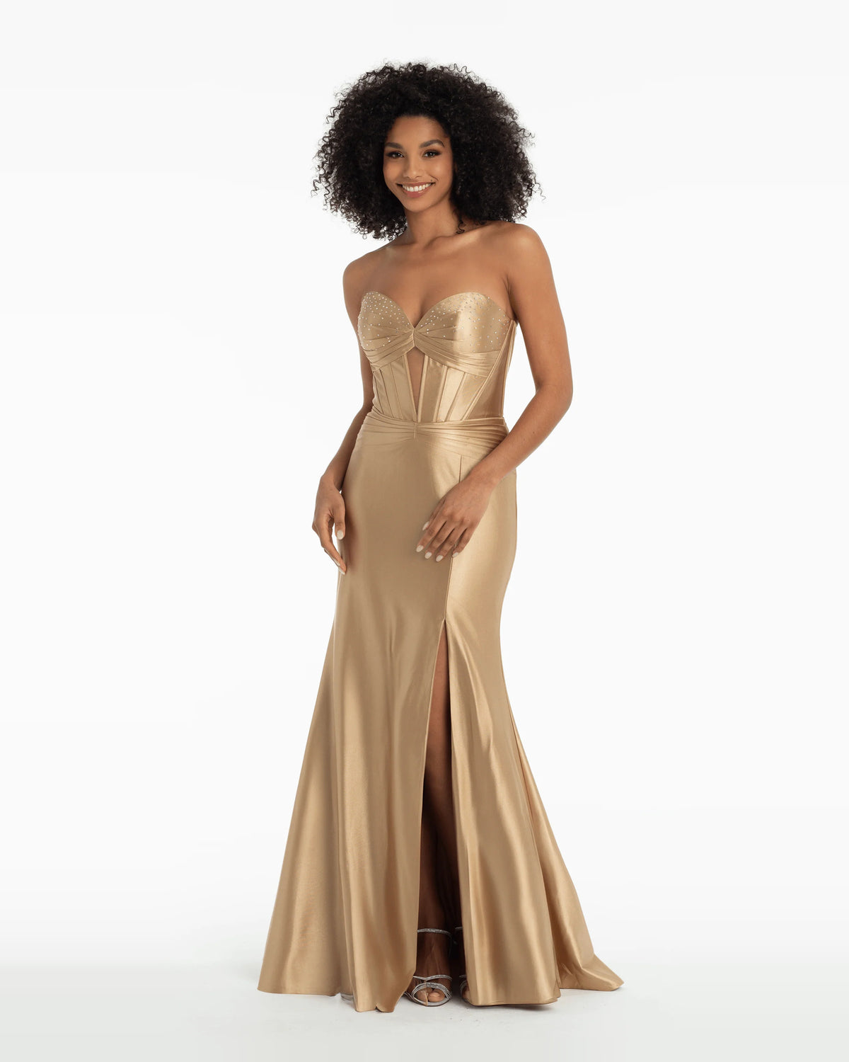 Pleated Corset Strapless Trumpet Floor-Length Prom Dress for Special Occasion