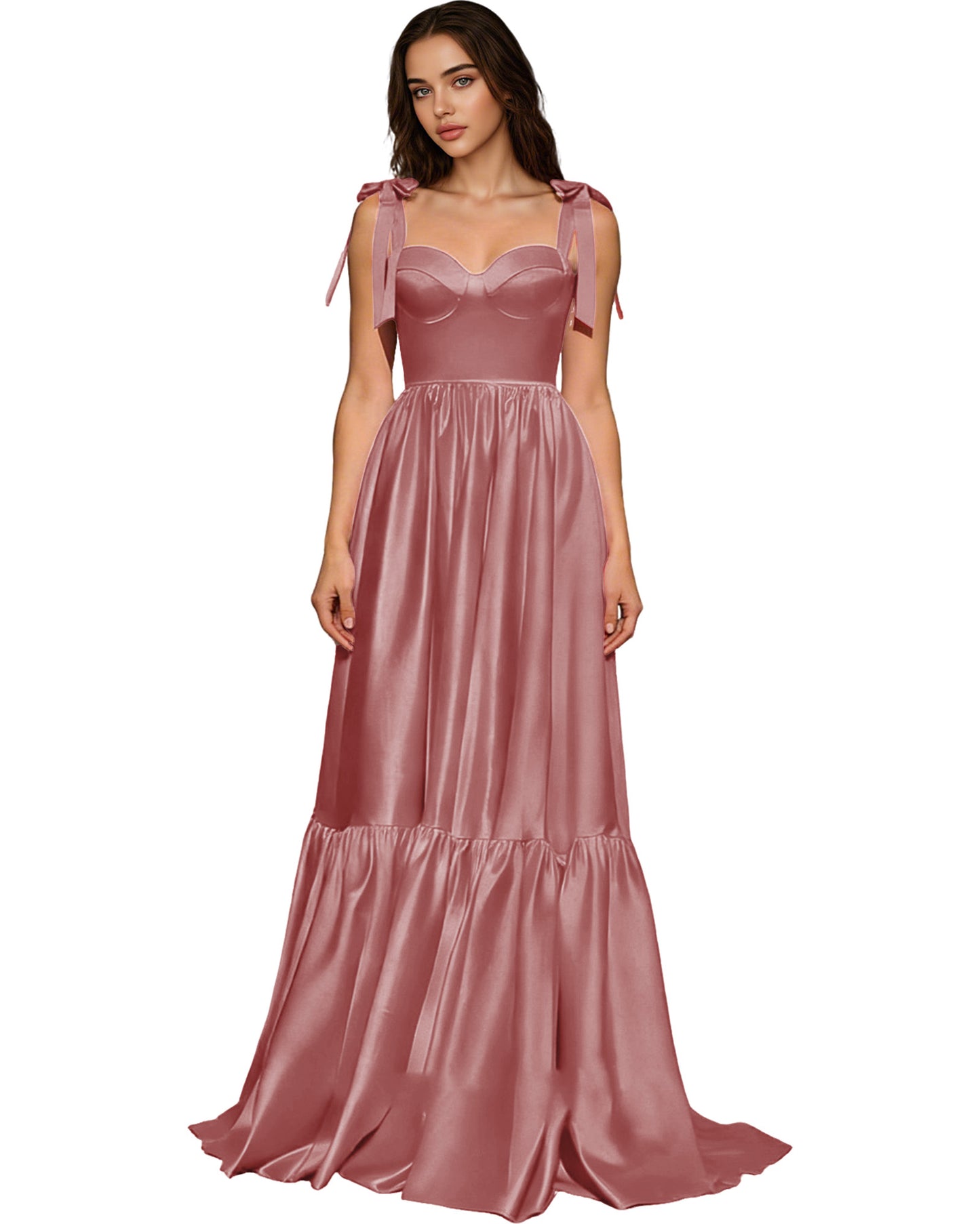 Strapless Black Tulle Ball Gown with Bow Straps and Corset Bodice