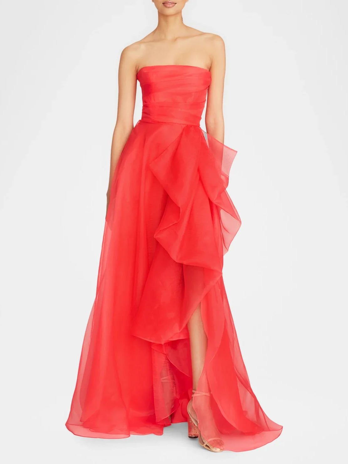 Strapless Ruffles A-Line Floor-Length Formal Dress