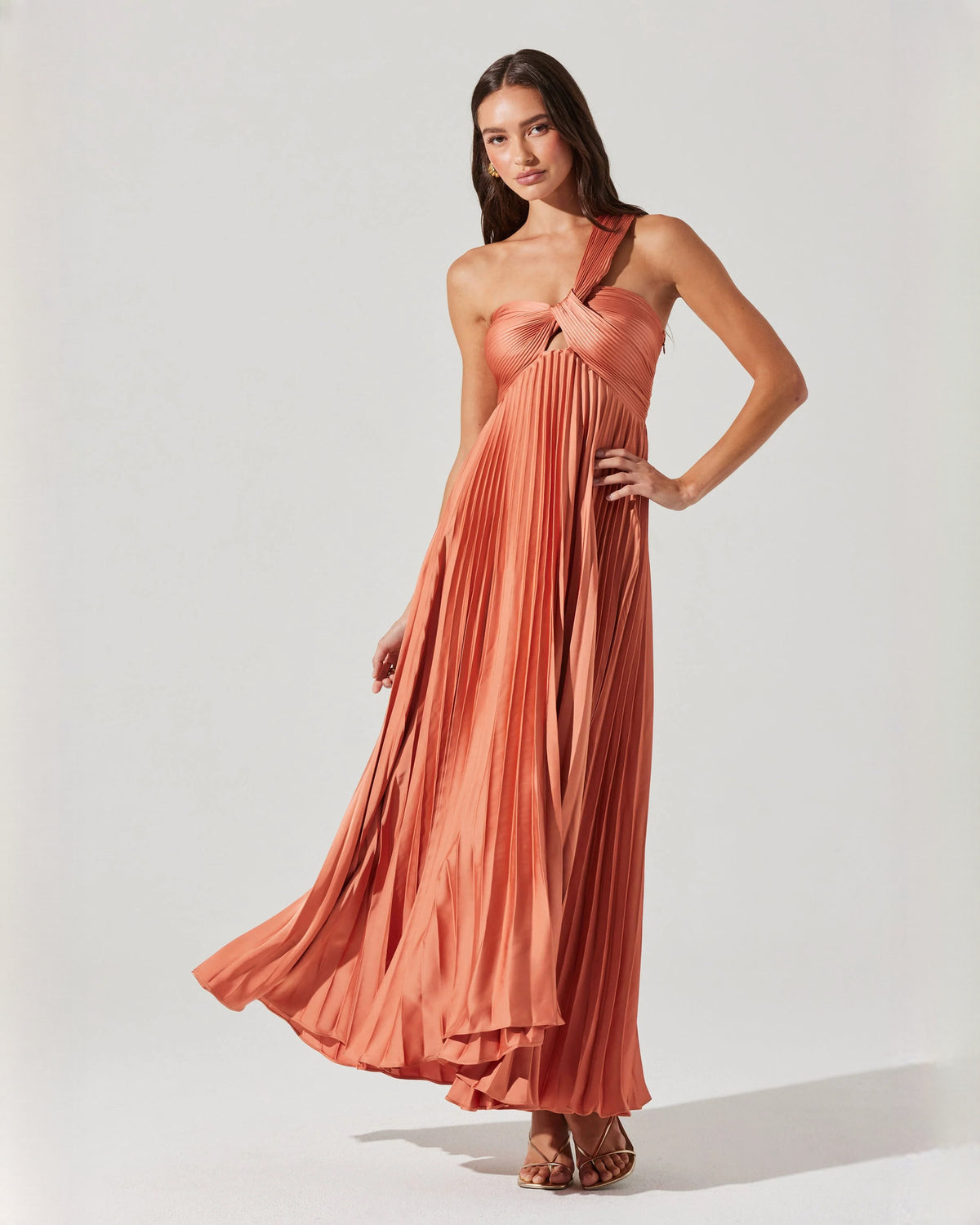 Romantic Wedding Ceremony One-Shoulder Chiffon A-Line Maxi Bridesmaid Dress