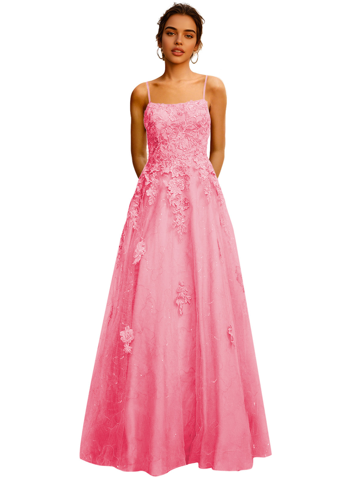 Strapless Lace Ball Gown Prom Dress with Corset Bodice and Full Dress