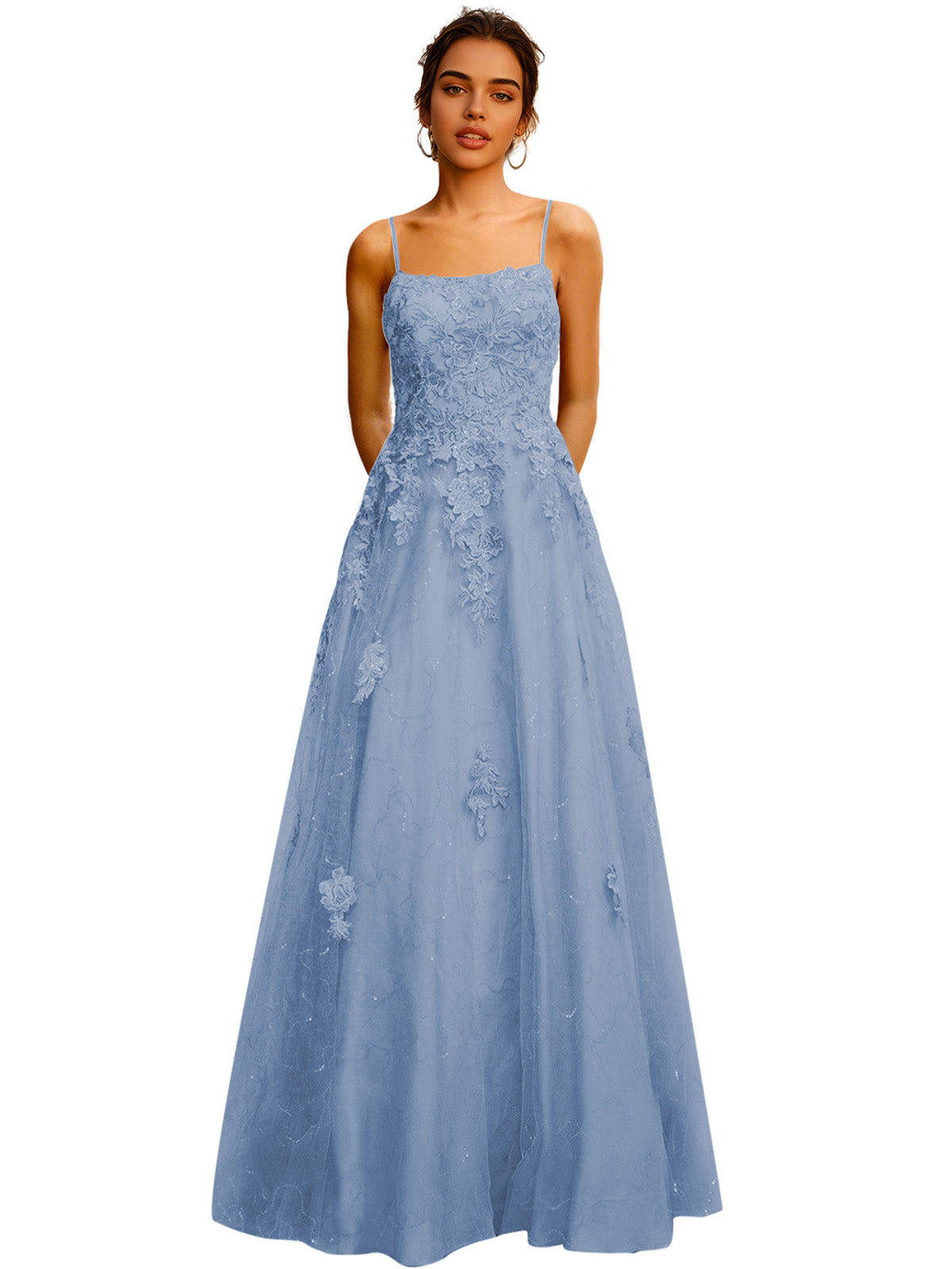 Strapless Lace Ball Gown Prom Dress with Corset Bodice and Full Dress