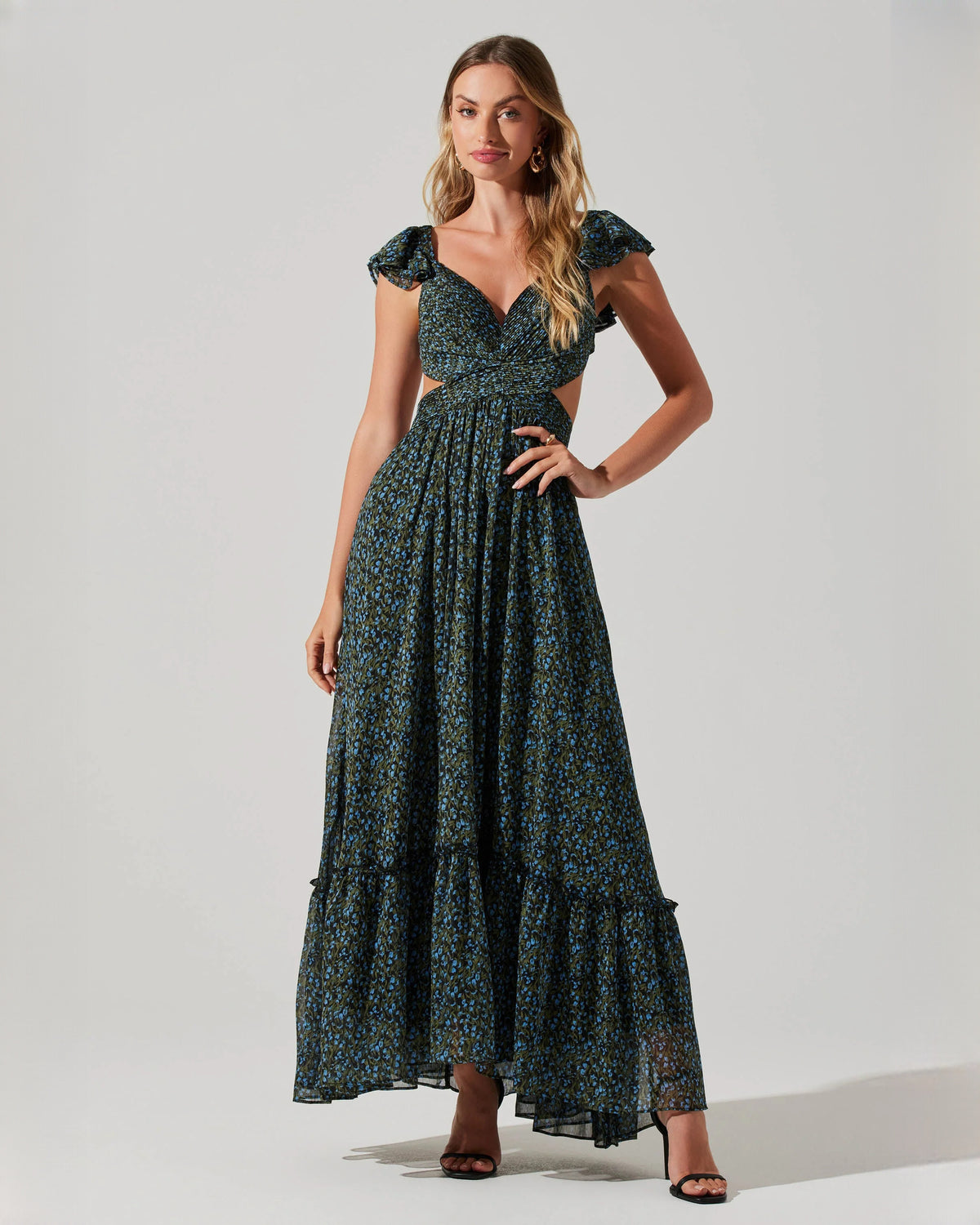 Romantic Wedding Party Sleeveless Chiffon A-Line Maxi Bridesmaid Dress