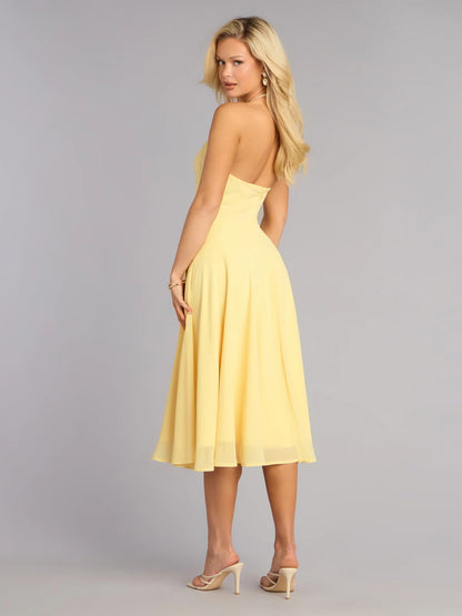 Effortless Grace Chiffon Midi Formal Dress