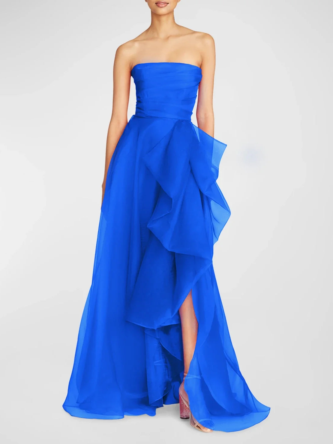 Strapless Ruffles A-Line Floor-Length Formal Dress