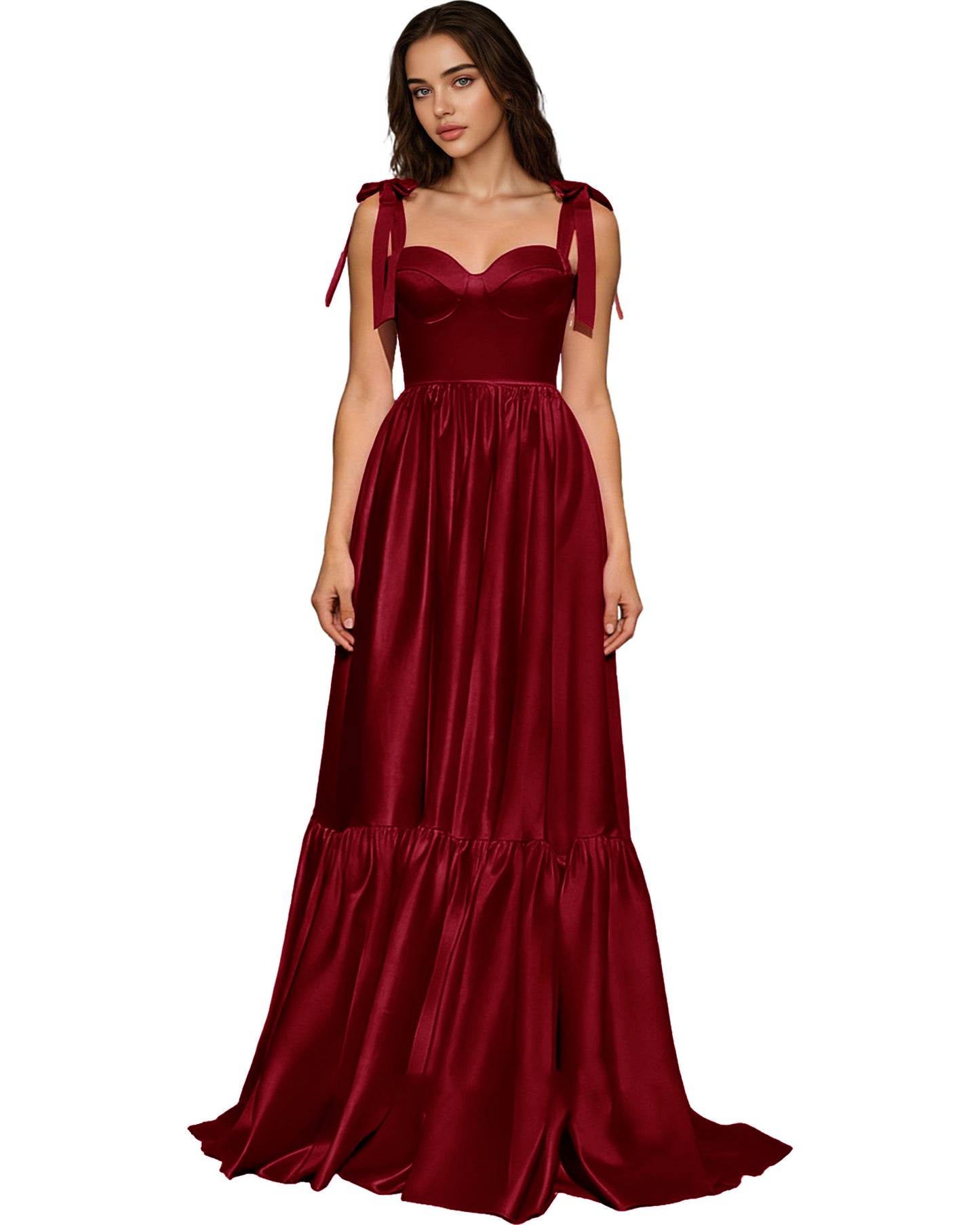 Strapless Black Tulle Ball Gown with Bow Straps and Corset Bodice