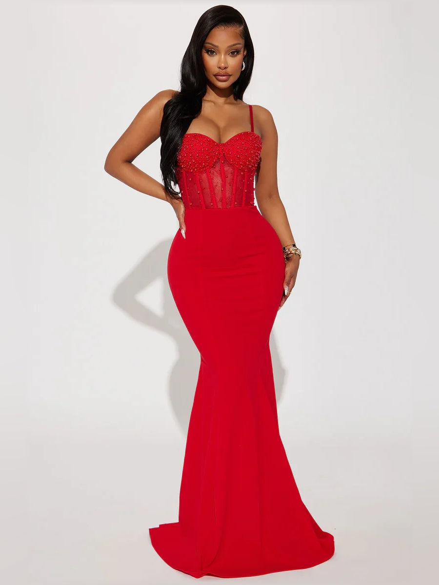 Sweetheart Corset Beading Floor-Length Stunning Formal Dress