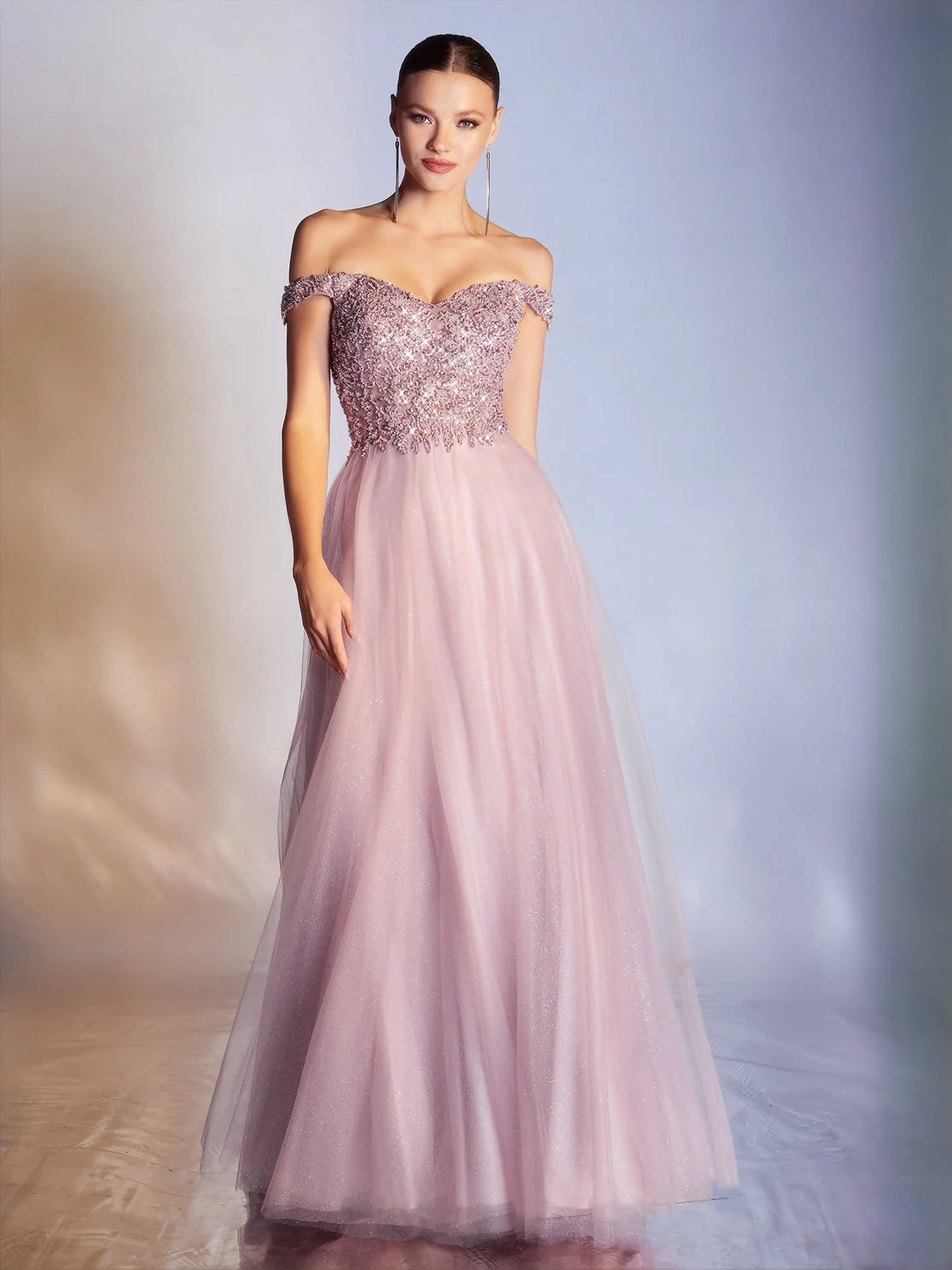 Draped Layered Sweetheart A-Line Floor-Length Tulle Prom Dress for Winter Formal