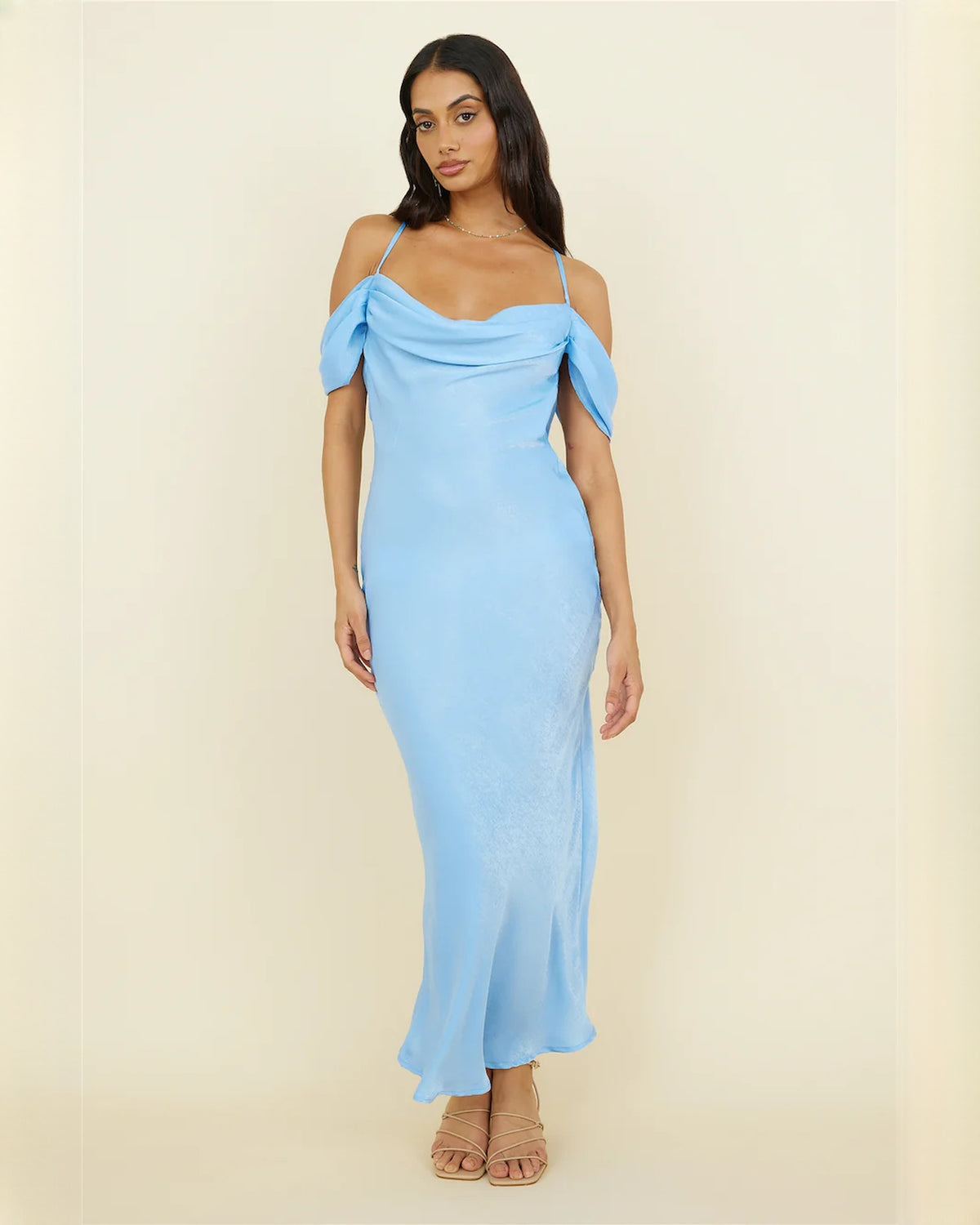 Romantic Destination Formal Reception Sleeveless Mesh A-Line Maxi Bridesmaid Dress