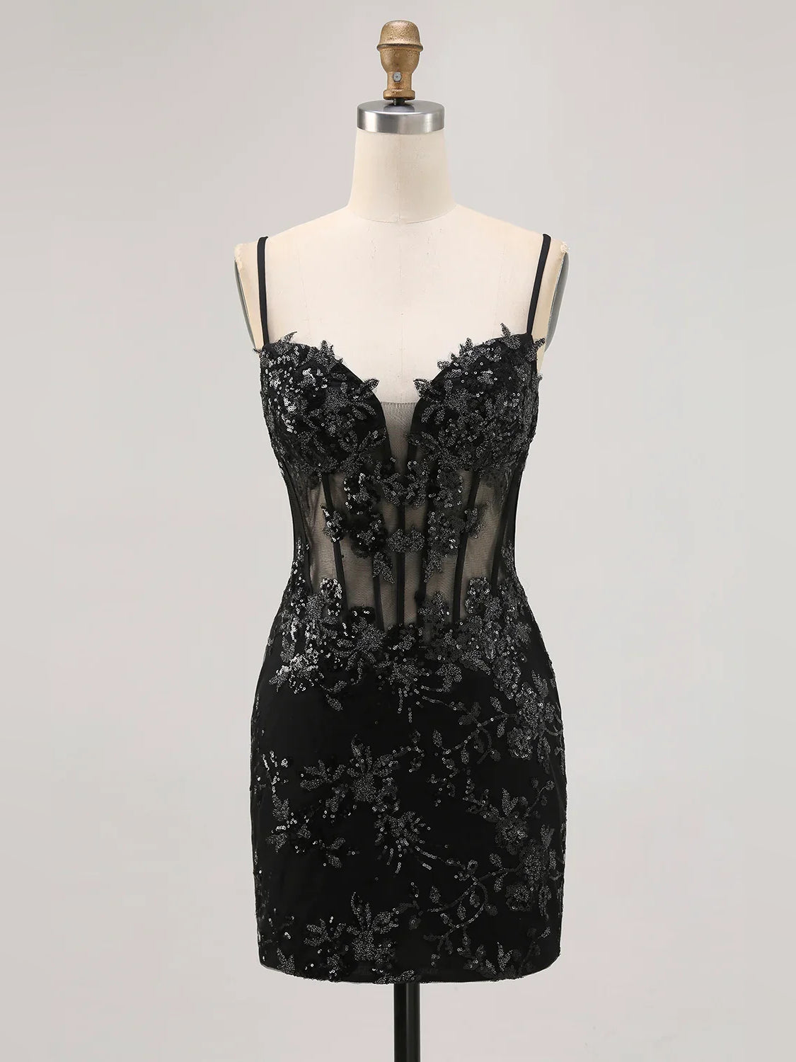 Corset Sequin Floral Sweetheart Bodycon Short Homecoming Dress for Rooftop Reception