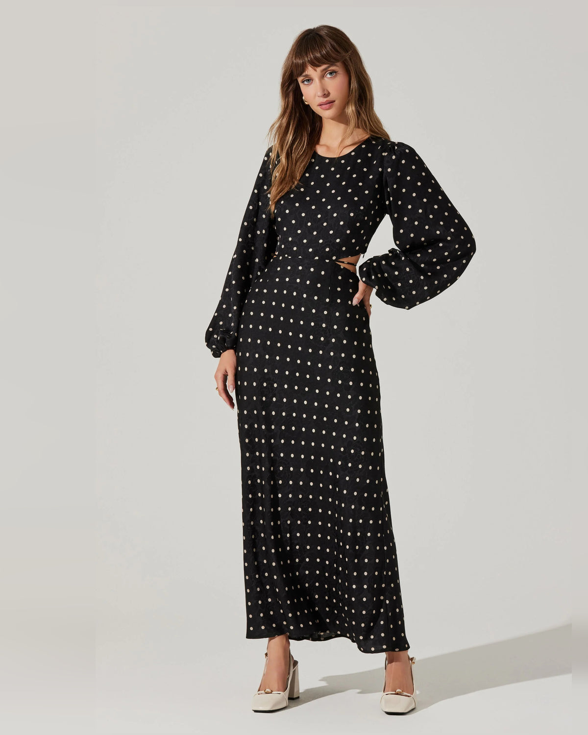 Floral Print Cutout Spaghetti Strap A-Line Maxi Formal Dress for Wedding Celebration