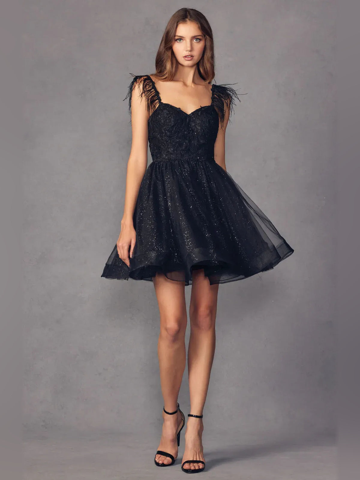 Glitter Sweetheart A-Line Mini Tulle Homecoming Dress for Reception Party