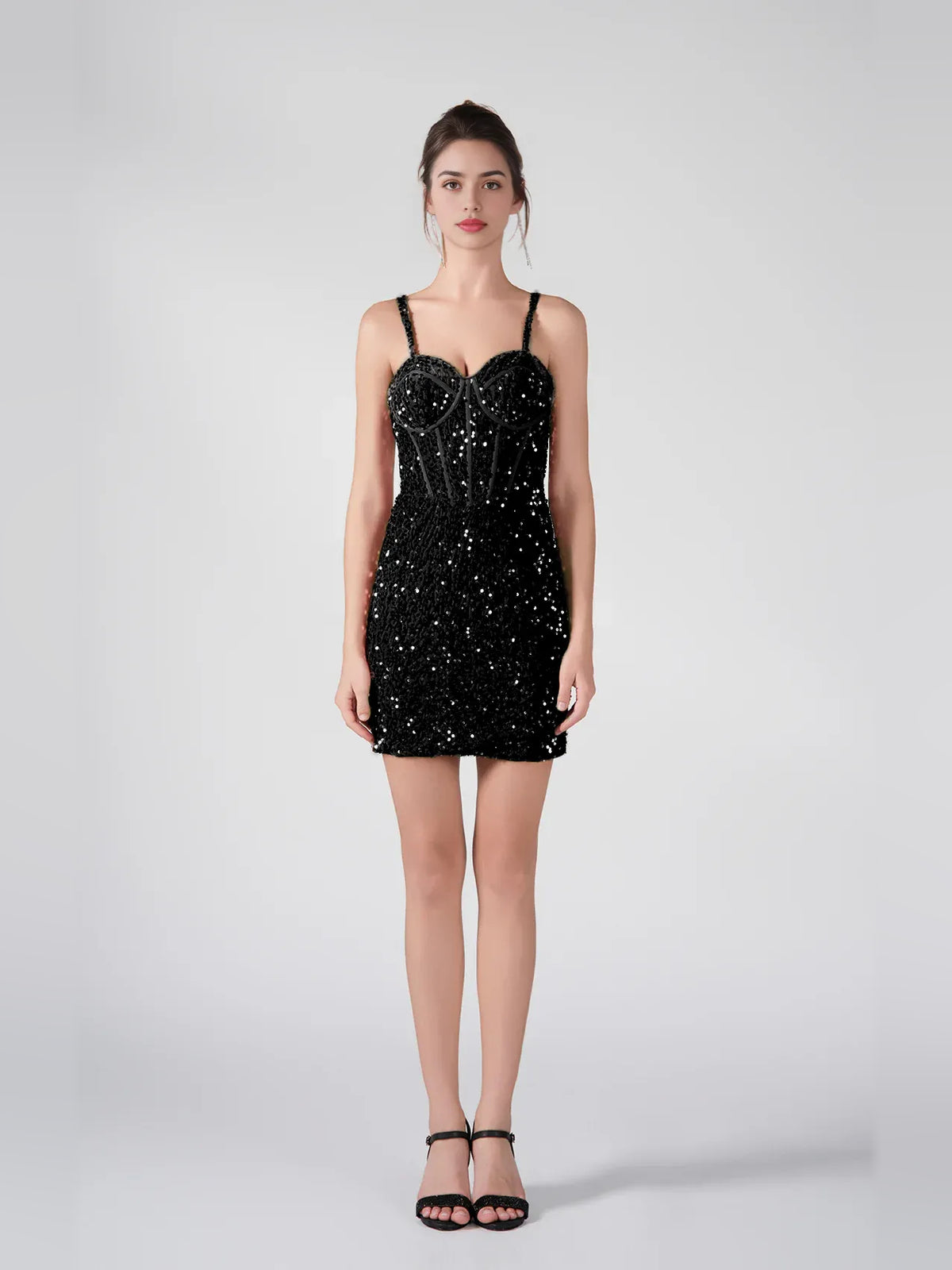Corset Sequin Sweetheart Bodycon Mini Homecoming Dress for Dinner Event