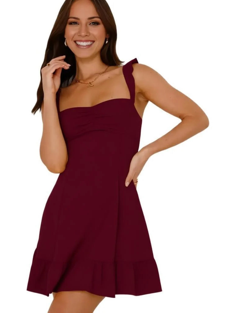 Ruched Ruffled Backless Sweetheart A-Line Mini Homecoming Dress for Formal Party