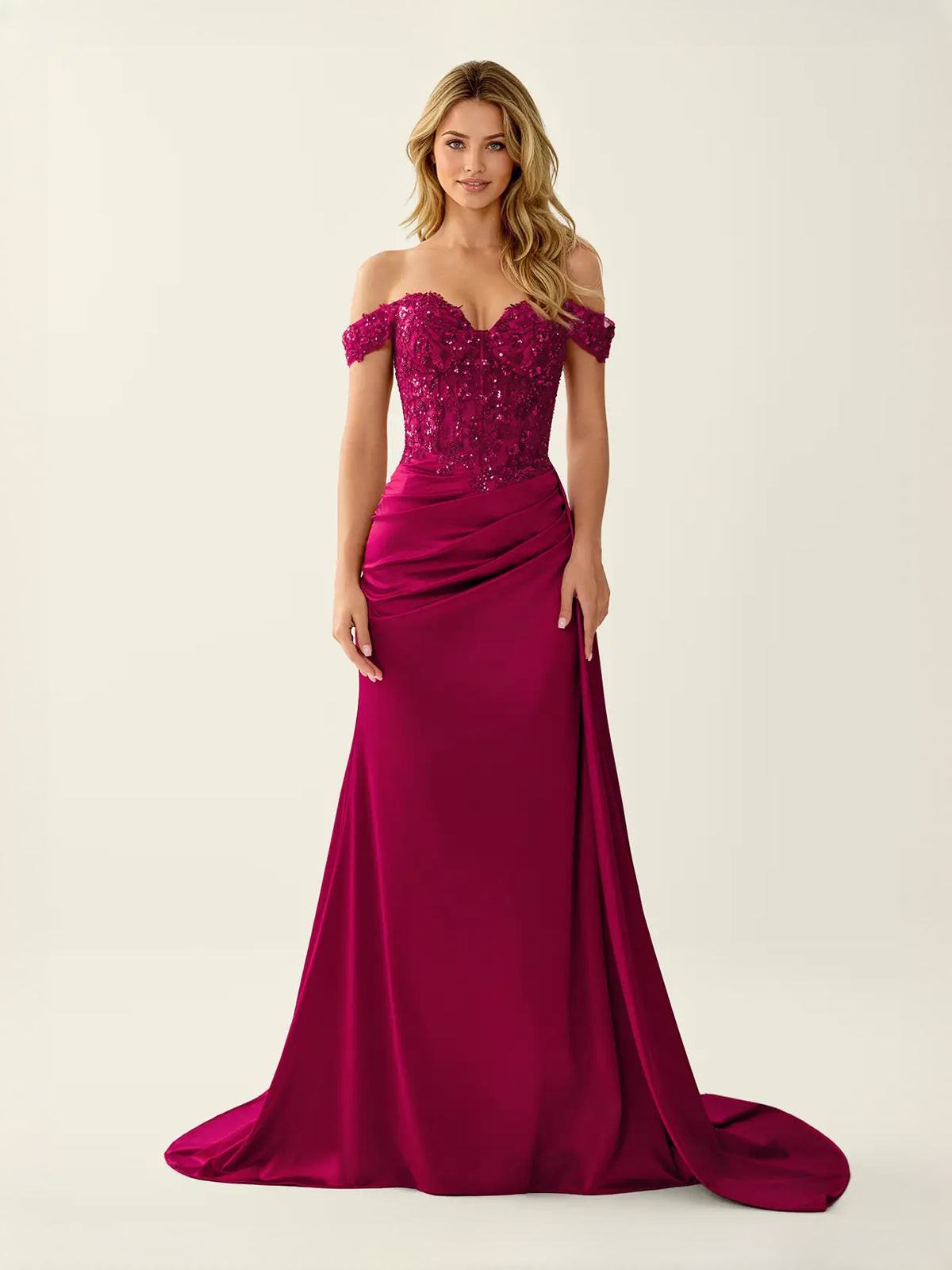 Ruched Draped Sweetheart Mermaid Floor-Length Satin Prom Dress for Red Carpet Event