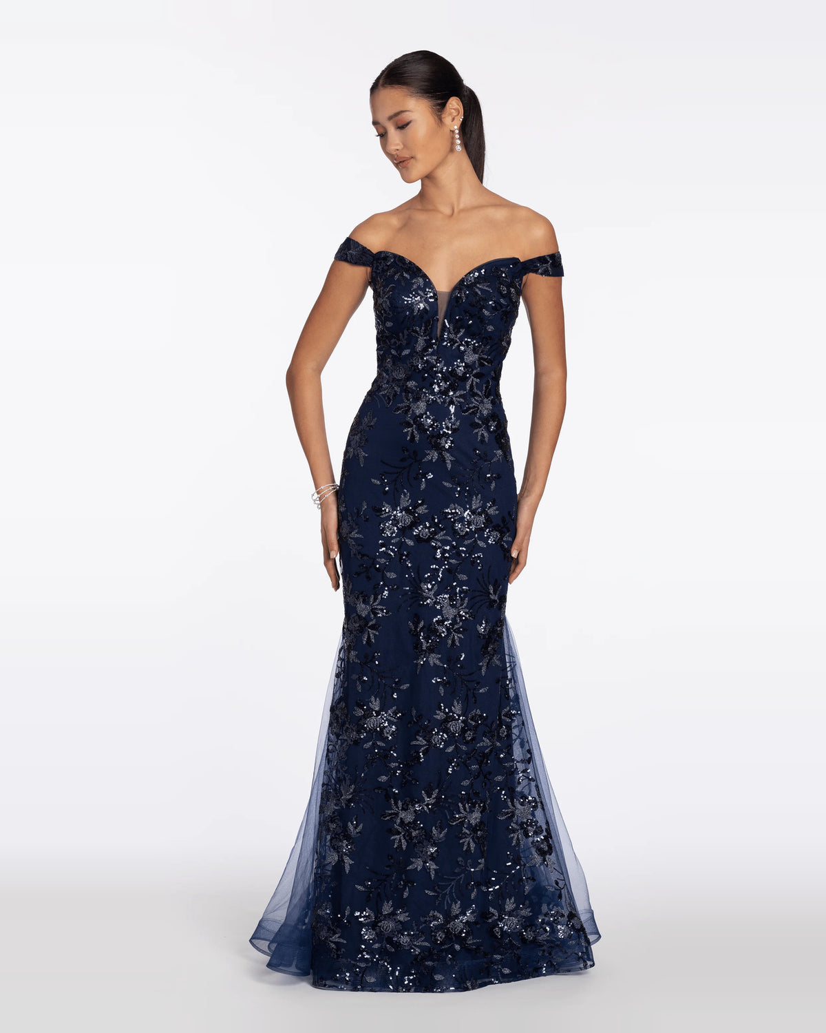 Corset Embroidered Sweetheart Mermaid Maxi Prom Dress for Evening Event