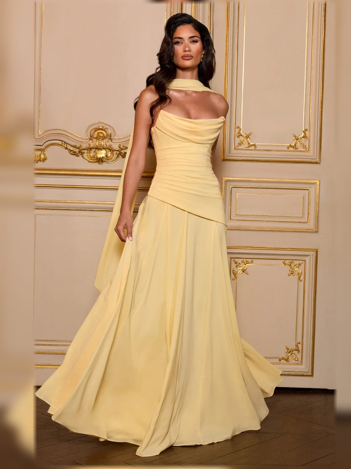 Strapless Corset Lace-Up Back Floor-Length Formal Dress