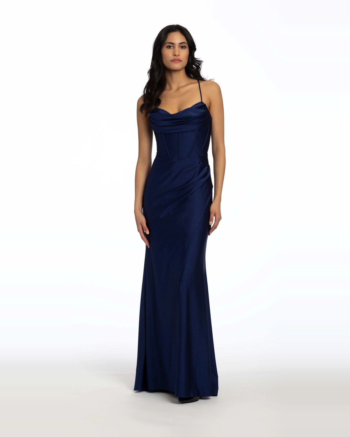 Draped Corset Sweetheart Column Maxi Prom Dress for Ballroom Event
