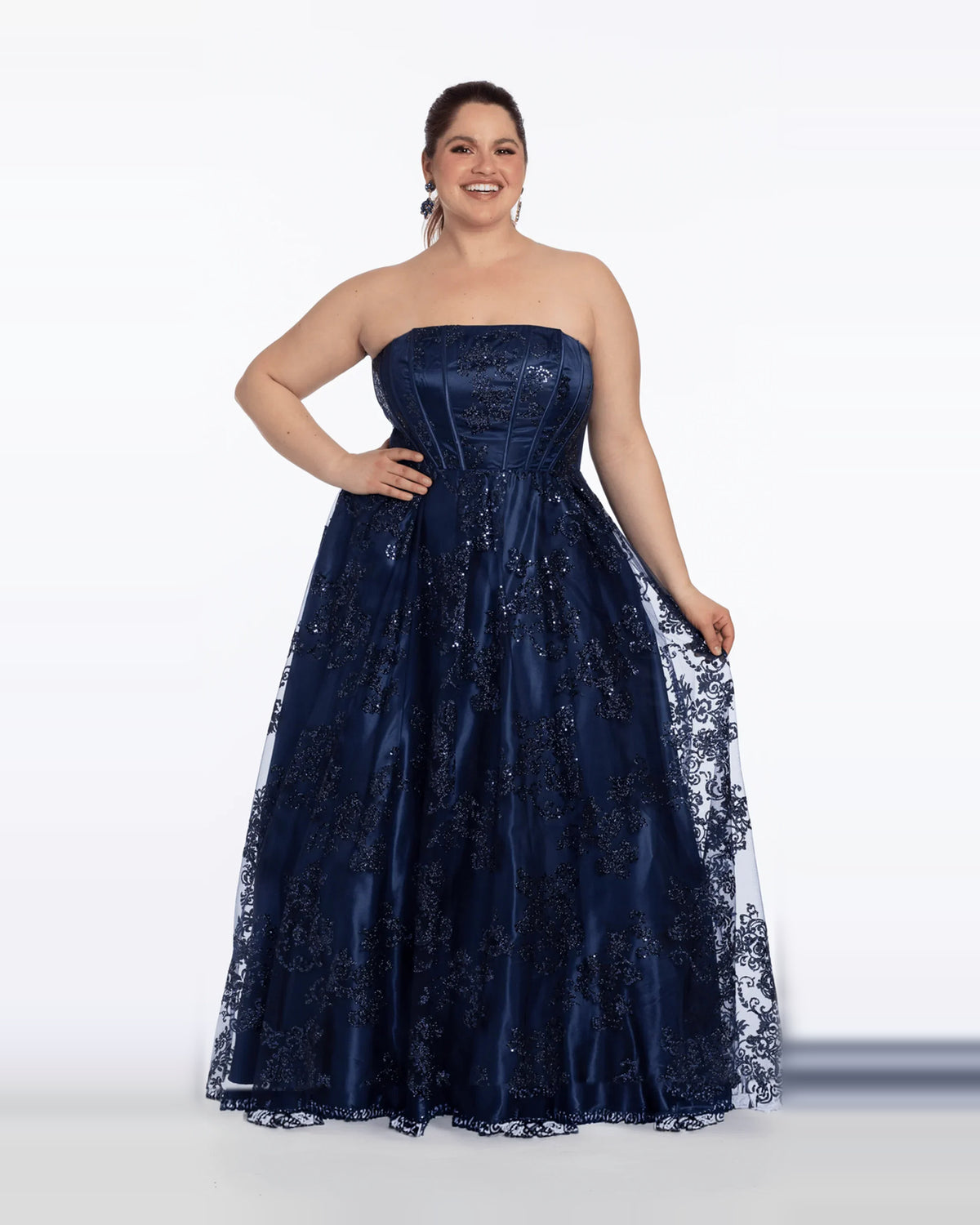 Corset Glitter Strapless Ball-Gown Floor-Length Prom Dress for Awards Dinner