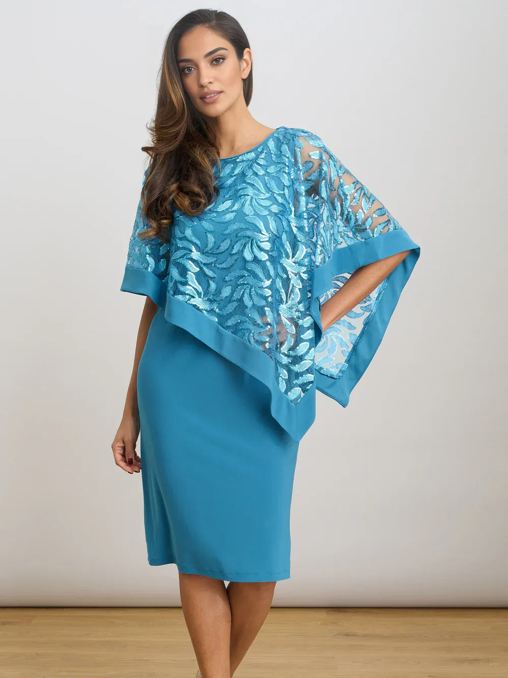 Sequin Sheath Knee-Length Mother of the Bride Dress for Engagement Dinner