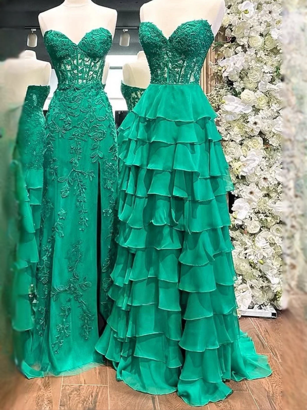 Ruffled Slit Sweetheart A-Line Maxi Chiffon Prom Dress for Special Occasion