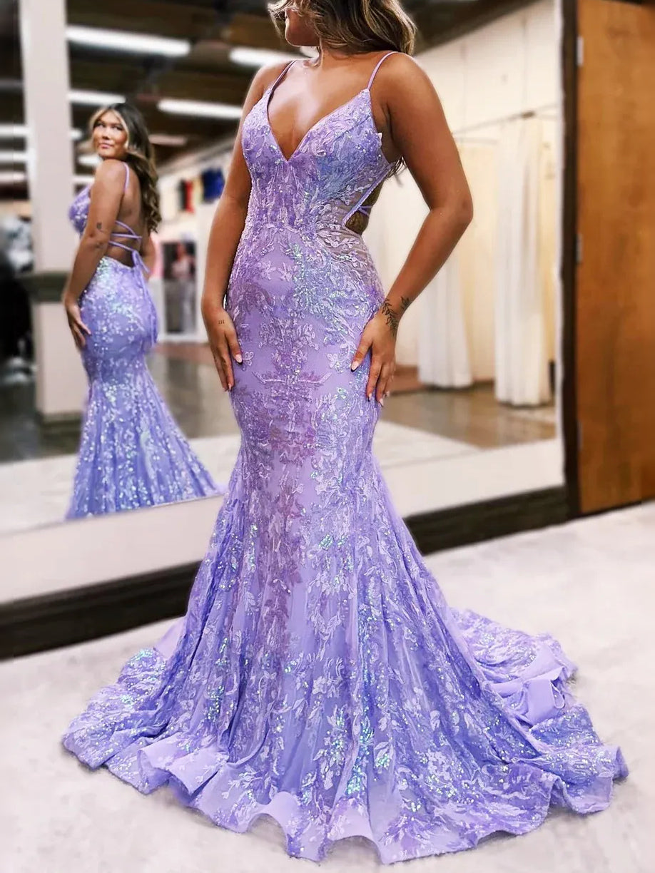 Draped Corset Floral Backless V Neck Mermaid Maxi Tulle Prom Dress for Celebration Dinner
