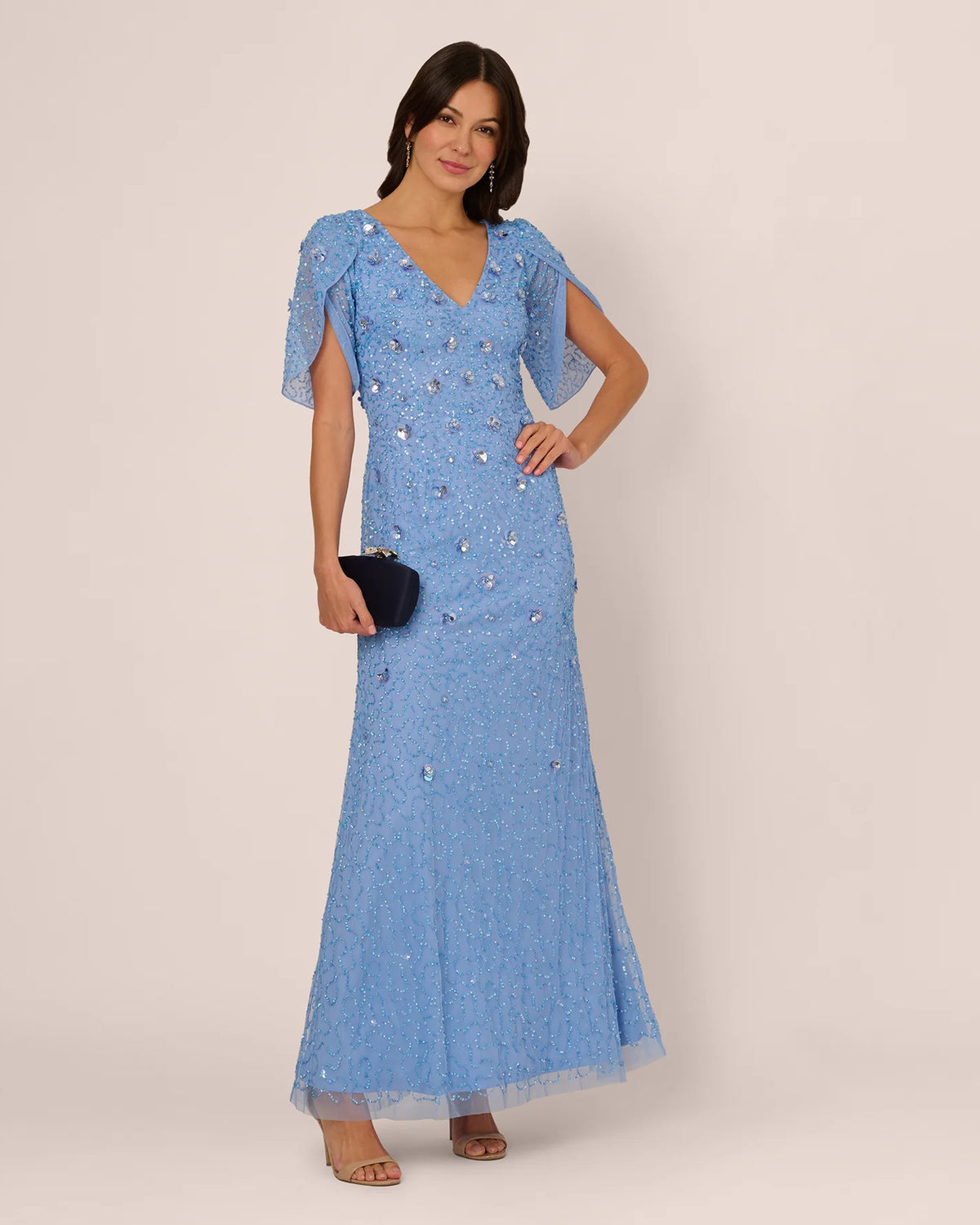 Floral Print Mermaid Maxi Mother of the Bride Dress for Church Wedding