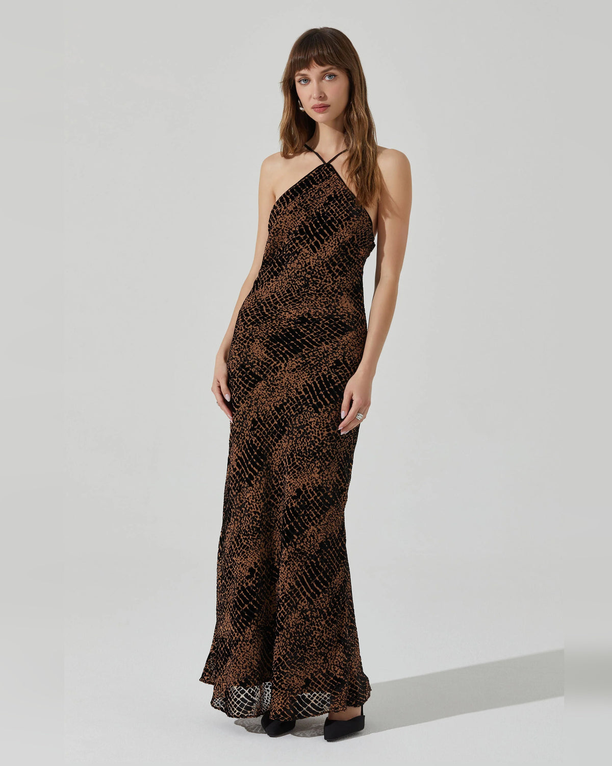 Spaghetti Strap A-Line Maxi Formal Dress for Celebration Dinner
