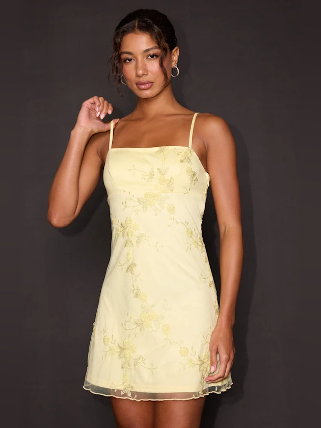 Embroidered Sleeveless Mini Homecoming Dress for Engagement Dinner