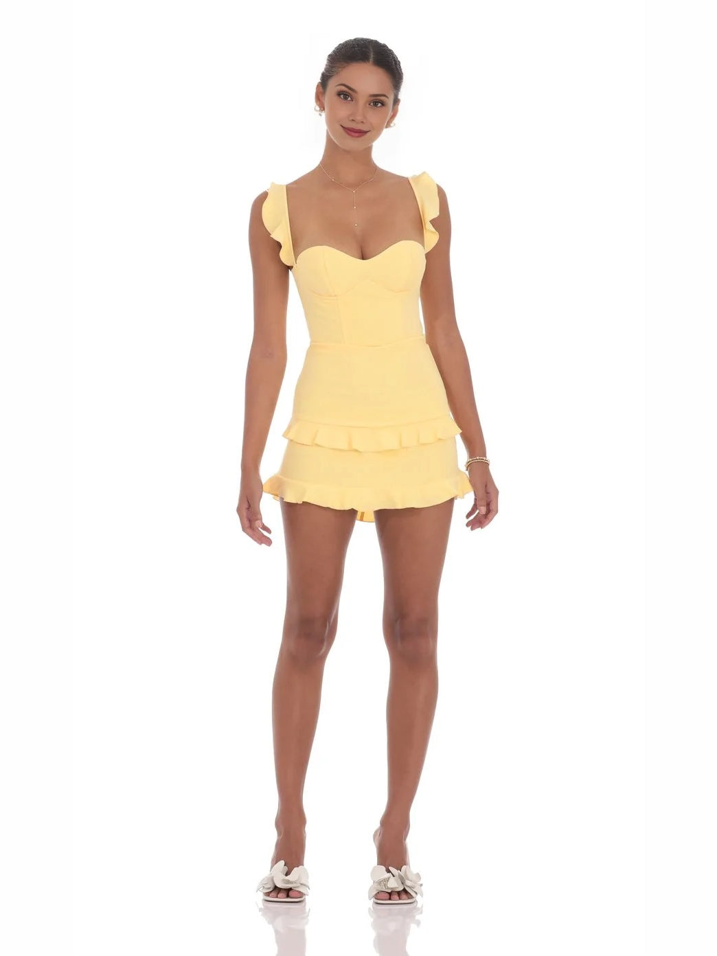 Layered Ruffled Sweetheart Sheath Mini Homecoming Dress for Evening Reception