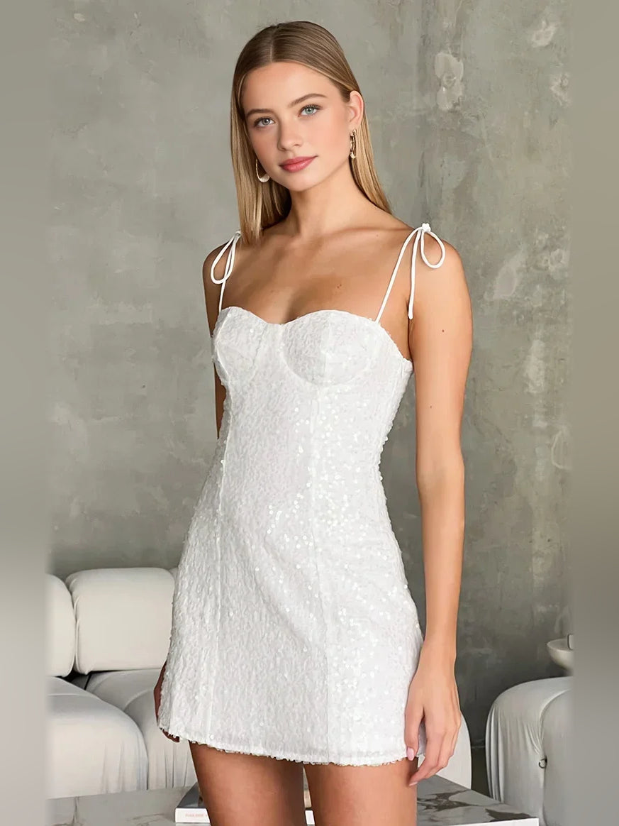 Cut-Out Sequin Sweetheart Sheath Mini Homecoming Dress for Celebration Dinner