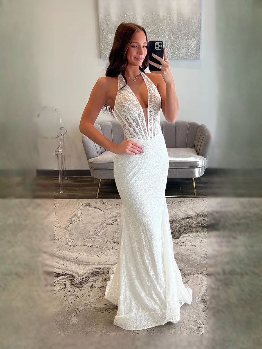 Corset Floral Slit Backless V Neck Mermaid Maxi Prom Dress for Celebration Dinner