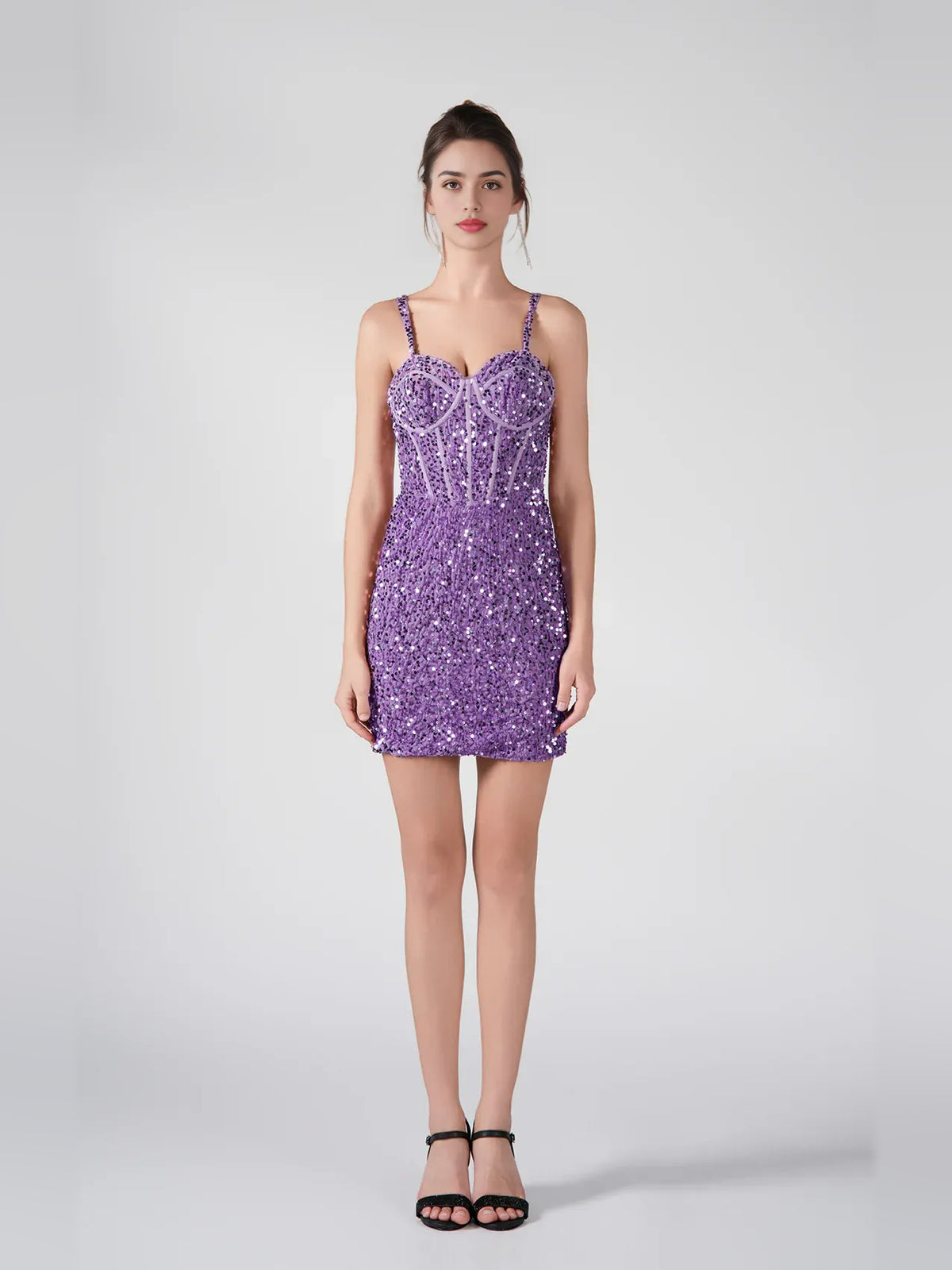 Corset Sequin Sweetheart Bodycon Mini Homecoming Dress for Dinner Event